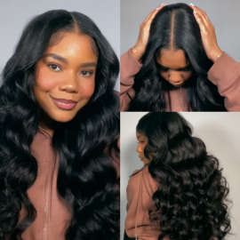 Julia U Part Wigs Natural Human Hair 150% Density Brazilian Body Wave Glueless Wigs For Women