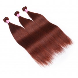 Julia Straight Reddish Brown Color Bundles 33B Dark Auburn 3pcs Bundles Soft Virgin Human Hair Extension