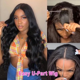Julia Hair Best Affordable Body Wave U Part Wig Glueless Human Hair Wigs Flash Sale $100 Off