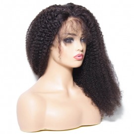 Julia Brazilian Kinky Curly Human Hair Wigs With Baby Hair 150% Density Natural Color 13x4 Brazilian Curly Lace Front Wigs