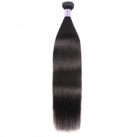 Julia Natural Black 1 Bundle Straight Human Hair Weave Tangle Free Double Wefts Straight Bundle For Sale