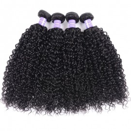 Julia Natural Black Brazilian Curly Virgin Hair Weaves 4 Bundles Deals