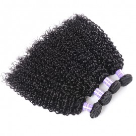 Julia Natural Black Brazilian Curly Virgin Hair Weaves 4 Bundles Deals