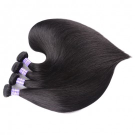 Julia Natural Black Straight Human Hair Weave 4 Pieces 100% Human Hair Bundles
