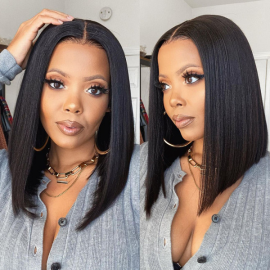 Julia Hair Brazilian Straight Short Bob Lace Closure Wigs Quality 4x4 Lace Closure Human Hair Wigs Pre Plucked With Baby Hair