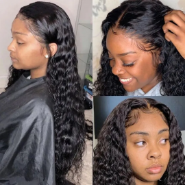 Julia13x6 Undetectable HD Lace Wigs Invisible Natural Color Curly Wig Pre Plucked Hairline With Baby Hair Around 150%180% Density