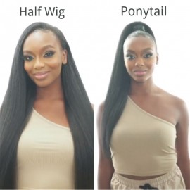 Julia Hair Straight Black Half Wig With Versatile Style And Easy Install 100% Human Hair Wigs