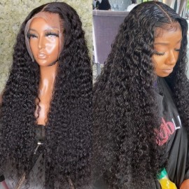 Julia13x4 HD Lace Frontal Curly Glueless Wigs Pre Plucked 150% Density Undetectable Lace Wigs Invisible Hairline With Baby Hair Around