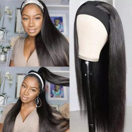 Julia Hair Headband Wigs Glueless Straight Human Hair Wigs Best Half Wigs With Headbands Natural Color