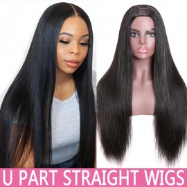 Julia Straight U Part Wig Middle Part Hair Wigs 100% Human Hair