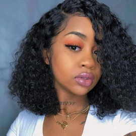 Julia Hair Jerry Curly Right Side Lace Part Wigs Short Bob Human Hair Wigs