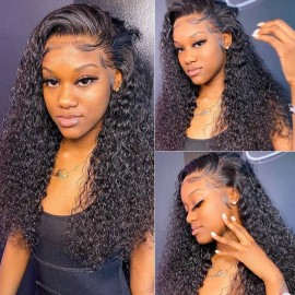 Julia13x4 HD Lace Frontal Curly Wig Pre Plucked Invisible Hairline With Baby Hair Around