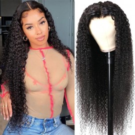 Julia Hair Jerry Curly Hair Lace Closure Wig Lace Part Wigs 100% Virgin Hair Realistic Glueless Human Hair Wigs 150% Density