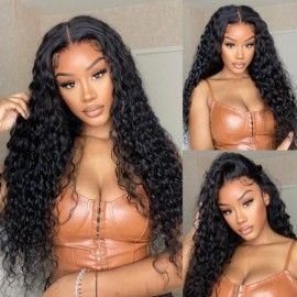 Julia Hair Jerry Curly Hair Lace Closure Wig Lace Part Wigs 100% Virgin Hair Realistic Glueless Human Hair Wigs 150% Density