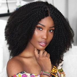 Julia Afro Short Kinky Curly Human Hair Wig Bouncy Curly BOB Wig Machine Made