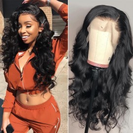 Julia Body Wave Human Hair Wig Natural Color Body Wave Lace Wig 150% Density