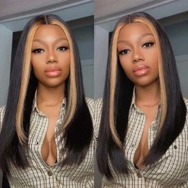 Julia Highlight Straight Hair Wigs Three Part Lace Part Wig TL27 Colored Wig High-quality Natural Hairline 150% Hair Density