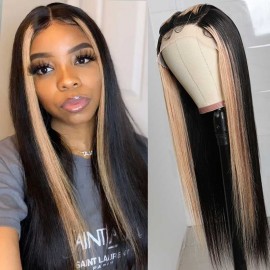 Julia Highlight Straight Hair Wigs Three Part Lace Part Wig TL27 Colored Wig High-quality Natural Hairline 150% Hair Density