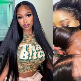 Julia Straight 250% Density 5X5 HD Lace Closure Wigs Full And PremiumTransparent Lace Human Hair Wigs