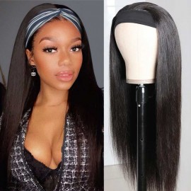 Julia VIP Exclusive Headband Wigs Glueless 20 Inch Straight Human Hair Wigs 150% Density