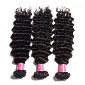 Julia Best Virgin Remy Deep Wave Indian Hair 3 Bundles Human Hair Weave