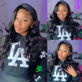 Julia Hair Body Wave 200% Density 13X4 HD Lace Front Wigs Full And Premium Transparent Lace Human Hair Wigs