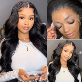 Julia Body Wave 250% Density 13X4 HD Lace Front Wigs Full And Premium Undetectable Transparent Lace Human Hair Wigs