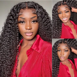 Julia Jerry Curly 250% Density 5X5 HD Lace Closure Wigs Full And Premium Undetectable Transparent Lace Human Hair Wigs