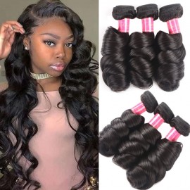 Julia 3pcs/pack Virgin Loose Wave Peruvian Hair Bundles Human Hair Weft