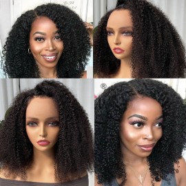 Julia Lace Front Kinky Curly BOB Wigs Short Realistic 13x4 Lace Front Human Hair Wigs 150% Density