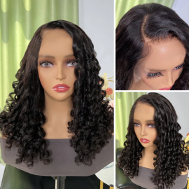 Julia Hair Spiral Funmi Curl 13X4 Transparent Lace Frontal Wig Free Part Virgin Human Hair Wigs 150% Density Flash Sale