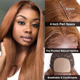 Julia Straight Waeve Lace Part Wigs 100% Human Hair Wig For Black Women #8 Hair Color Wigs