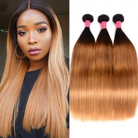 Julia 3Pcs/Lot Three Tone Best Ombre Straight Hair Human Weave For Sale