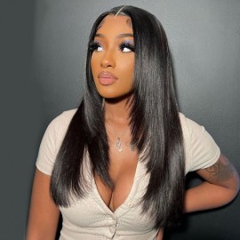 Julia Hair Bigekane's Same Hair 90's Inspired Layer Cut 13x4 Lace Front Straight Human Hair Wig With Pre Plucked Hairline