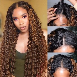 Julia Glueless V Part Jerry Curly Wigs Upgrade U Part Human Hair Wigs Machine Made