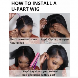 Julia Hair 129 Get 2 Wigs 12'' U Part Body Wave Wig With 20'' Dark Brown Kinky Curly Wig Flash Sale,No Code Needed!