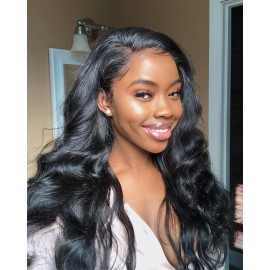 Julia Natural Black Body Wave Human Hair 3 Bundles With Lace Closure