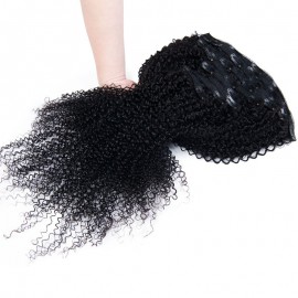 Julia Hair 4C Kinky Curly Clip in Human Hair Extension 9 PCS/Set With Hairpins Only Full Head