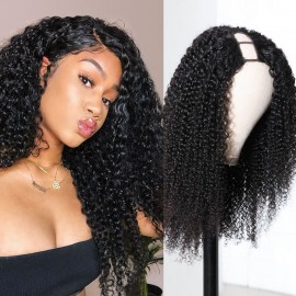 Julia Side U-part Kinky Curly Wig Natural Black