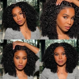Julia Hair Affordable 13X4 Lace Front Kinky Curly Glueless Fluffy Wig 100% Human Hair Wigs Juicy Wigs With Pre-Plucked Natural Hairline For Sale