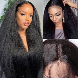 Julia Hair Kinky Straight Lace Closure Wig Human Hair Wig Pre Plucked Human Hair Wigs For Women $100 Off