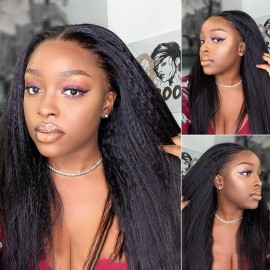 Julia Hair Kinky Straight Brazilian Lace Front Human Hair Wigs With Baby Hair $100 Off