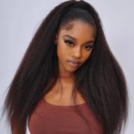 Julia Hair Kinky Straight Ponytail Extension Wrap Around Easy Install 100% Human Hair