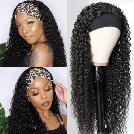 Julia Quality Curly Hair Headband Wigs 100% Human Hair Brazilian Wigs Glueless Natural Color