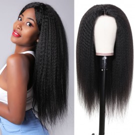 Julia 150% Density Kinky Straight Human Hair Wig Pre Plucked 13x4 Lace Front Human Hair Wigs For Black Women