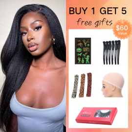 Julia Hair Kinky Straight Brazilian Lace Front Human Hair Wigs With Baby Hair $100 Off