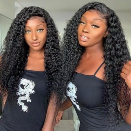 Julia 200% Density Glueless V Part Deep Wave Wigs No Leave Out And No Sew In Human Hair Wigs
