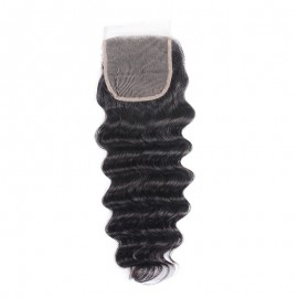 Julia Hair Loose Deep Wave Lace Closure Best Human Hair 4x4 Loose Deep Closure
