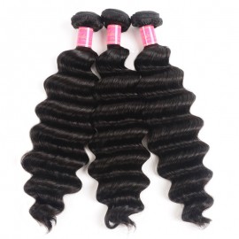 Julia Loose Deep Human Hair Weaves 3Pcs/Pack Double Wefts Hair Bundles Loose Deep