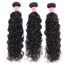 Julia Loose Water Wave 3 Bundles With 4x4 Lace Closure 100% Unprocessed Human Hair Natural Color